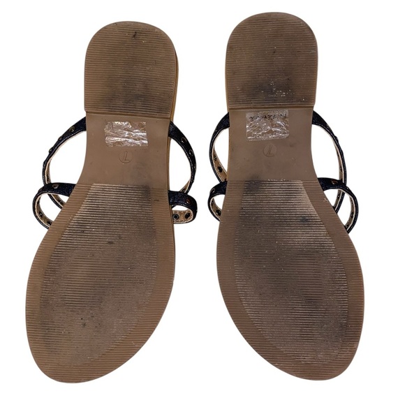 Hey Girl by Corkys Swimsuit Studded Slip On Sandal in Tan and Black Size 7 - Picture 4 of 5